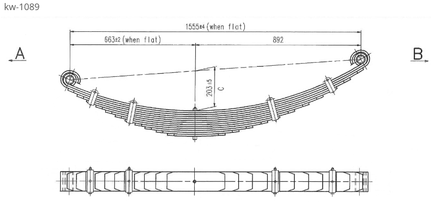 WCS Multileaf Spring for Kenworth W900/W900 [6T Front Axle] [Steer]