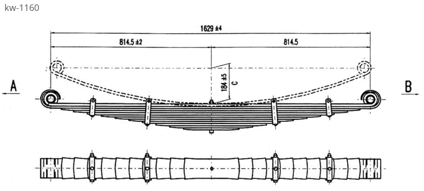 WCS Multileaf Spring for Kenworth K100 [6T Front Axle] [Steer]